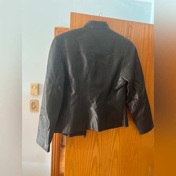 Black size Small Italian leather jacket made & purchase in Florence, Italy. - Picture 5 of 8